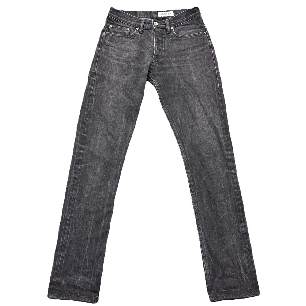 Gustin California Slim Jeans Mens 31 Black Raw Denim #116699 Fits 29x32